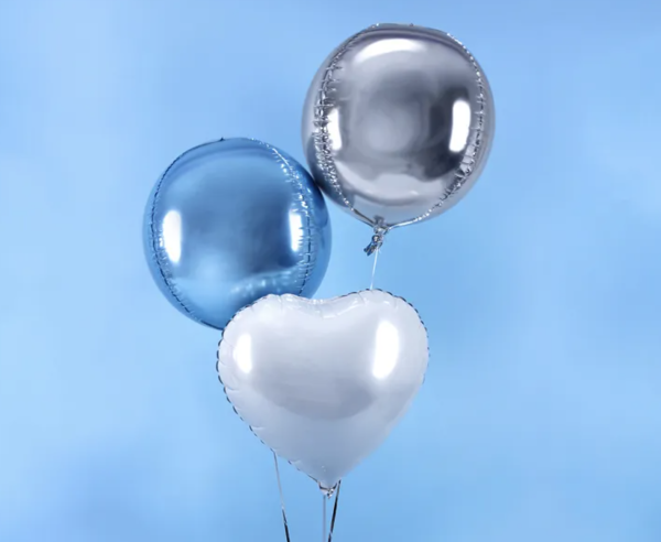 XL Folienballon Orbz - Silberne Kugel - ø 40cm